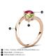 6 - Jianna 6.00 mm Cushion Peridot and Round Ruby 2 Stone Promise Ring 