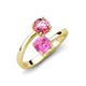 5 - Jianna 6.00 mm Cushion Lab Created Pink Sapphire and Round Pink Tourmaline 2 Stone Promise Ring 