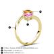 6 - Jianna 6.00 mm Cushion Lab Created Pink Sapphire and Round Citrine 2 Stone Promise Ring 