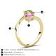6 - Jianna 6.00 mm Cushion Lab Created Pink Sapphire and Round Peridot 2 Stone Promise Ring 