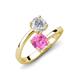 5 - Jianna 6.00 mm Cushion Lab Created Pink Sapphire and Round White Sapphire 2 Stone Promise Ring 