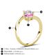 6 - Jianna 6.00 mm Cushion Lab Created Pink Sapphire and Round White Sapphire 2 Stone Promise Ring 