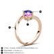 6 - Jianna 6.00 mm Cushion Lab Created Pink Sapphire and Round Blue Sapphire 2 Stone Promise Ring 