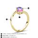 6 - Jianna 6.00 mm Cushion Lab Created Pink Sapphire and Round Tanzanite 2 Stone Promise Ring 