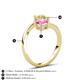 6 - Jianna 6.00 mm Cushion Lab Created Pink Sapphire and Round Lab Created Yellow Sapphire 2 Stone Promise Ring 