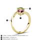 6 - Jianna 6.00 mm Cushion Rhodolite Garnet and Round Peridot 2 Stone Promise Ring 