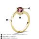 6 - Jianna 6.00 mm Cushion Rhodolite Garnet and Round Red Garnet 2 Stone Promise Ring 