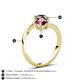 6 - Jianna 6.00 mm Cushion Rhodolite Garnet and Round Black Diamond 2 Stone Promise Ring 