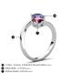 6 - Jianna 6.00 mm Cushion Rhodolite Garnet and Round Iolite 2 Stone Promise Ring 