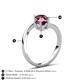 6 - Jianna 6.00 mm Cushion Rhodolite Garnet and Round Red Garnet 2 Stone Promise Ring 