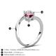 6 - Jianna 6.00 mm Cushion Rhodolite Garnet and Round White Sapphire 2 Stone Promise Ring 