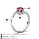 6 - Jianna 6.00 mm Cushion Rhodolite Garnet and Round Ruby 2 Stone Promise Ring 