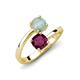 5 - Jianna 6.00 mm Cushion Rhodolite Garnet and Round Opal 2 Stone Promise Ring 