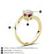 6 - Jianna 6.00 mm Cushion Rhodolite Garnet and Round Opal 2 Stone Promise Ring 