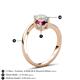 6 - Jianna 6.00 mm Cushion Rhodolite Garnet and Round Opal 2 Stone Promise Ring 