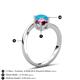 6 - Jianna 6.00 mm Cushion Rhodolite Garnet and Round Turquoise 2 Stone Promise Ring 