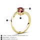 6 - Jianna 6.00 mm Cushion and Round Red Garnet 2 Stone Promise Ring 