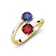 5 - Jianna 6.00 mm Cushion Red Garnet and Round Iolite 2 Stone Promise Ring 