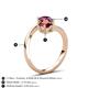 6 - Jianna 6.00 mm Cushion Red Garnet and Round Rhodolite Garnet 2 Stone Promise Ring 