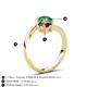 6 - Jianna 6.00 mm Cushion Red Garnet and Round Emerald 2 Stone Promise Ring 