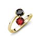 5 - Jianna 6.00 mm Cushion Red Garnet and Round Black Diamond 2 Stone Promise Ring 