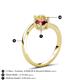 6 - Jianna 6.00 mm Cushion Red Garnet and Round Lab Created Yellow Sapphire 2 Stone Promise Ring 