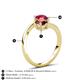 6 - Jianna 6.00 mm Cushion Red Garnet and Round Ruby 2 Stone Promise Ring 