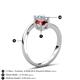 6 - Jianna 6.00 mm Cushion Red Garnet and Round Aquamarine 2 Stone Promise Ring 