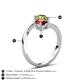 6 - Jianna 6.00 mm Cushion Red Garnet and Round Peridot 2 Stone Promise Ring 