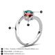 6 - Jianna 6.00 mm Cushion Red Garnet and Round London Blue Topaz 2 Stone Promise Ring 