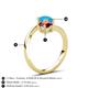 6 - Jianna 6.00 mm Cushion Red Garnet and Round Turquoise 2 Stone Promise Ring 