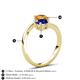 6 - Jianna 6.00 mm Cushion Lab Created Blue Sapphire and Round Citrine 2 Stone Promise Ring 