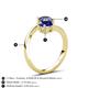 6 - Jianna 6.00 mm Cushion Lab Created Blue Sapphire and Round Iolite 2 Stone Promise Ring 