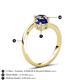 6 - Jianna 6.00 mm Cushion Lab Created Blue Sapphire and Round Black Diamond 2 Stone Promise Ring 