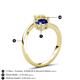 6 - Jianna 6.00 mm Cushion Lab Created Blue Sapphire and Round Lab Created Yellow Sapphire 2 Stone Promise Ring 