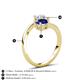6 - Jianna 6.00 mm Cushion Lab Created Blue Sapphire and Round White Sapphire 2 Stone Promise Ring 