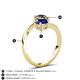 6 - Jianna 6.00 mm Cushion Lab Created Blue Sapphire and Round Smoky Quartz 2 Stone Promise Ring 