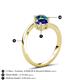 6 - Jianna 6.00 mm Cushion Lab Created Blue Sapphire and Round Blue Diamond 2 Stone Promise Ring 
