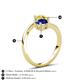 6 - Jianna 6.00 mm Cushion Lab Created Blue Sapphire and Round Yellow Diamond 2 Stone Promise Ring 