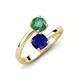 5 - Jianna 6.00 mm Cushion Lab Created Blue Sapphire and Round Lab Created Alexandrite 2 Stone Promise Ring 