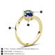 6 - Jianna 6.00 mm Cushion Lab Created Blue Sapphire and Round Lab Created Alexandrite 2 Stone Promise Ring 