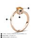 6 - Jianna 6.00 mm Cushion Smoky Quartz and Round Citrine 2 Stone Promise Ring 