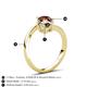 6 - Jianna 6.00 mm Cushion Smoky Quartz and Round Red Garnet 2 Stone Promise Ring 