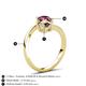 6 - Jianna 6.00 mm Cushion Smoky Quartz and Round Rhodolite Garnet 2 Stone Promise Ring 