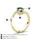 6 - Jianna 6.00 mm Cushion Smoky Quartz and Round Blue Diamond 2 Stone Promise Ring 