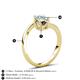 6 - Jianna 6.00 mm Cushion Smoky Quartz and Round Aquamarine 2 Stone Promise Ring 