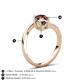 6 - Jianna 6.00 mm Cushion Smoky Quartz and Round Red Garnet 2 Stone Promise Ring 