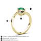 6 - Jianna 6.00 mm Cushion Smoky Quartz and Round Emerald 2 Stone Promise Ring 