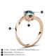 6 - Jianna 6.00 mm Cushion Smoky Quartz and Round Blue Diamond 2 Stone Promise Ring 