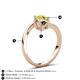 6 - Jianna 6.00 mm Cushion Smoky Quartz and Round Yellow Diamond 2 Stone Promise Ring 